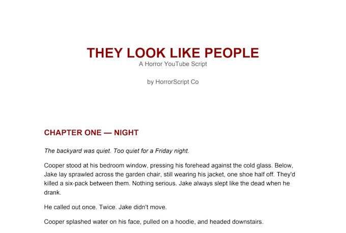 write a horror youtube script with hook and thumbnail brief