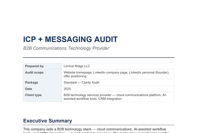 audit your messaging, and website for clarity and alignment