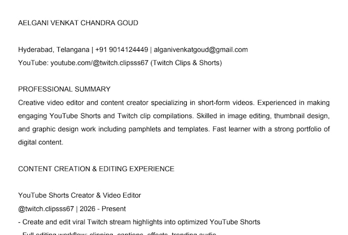 make youtube shorts, twitch clips, thumbnails and graphic design