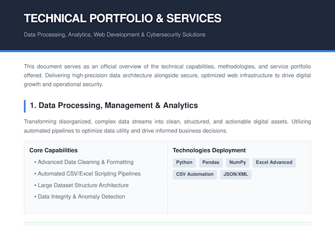 provide professional data processing and analysis