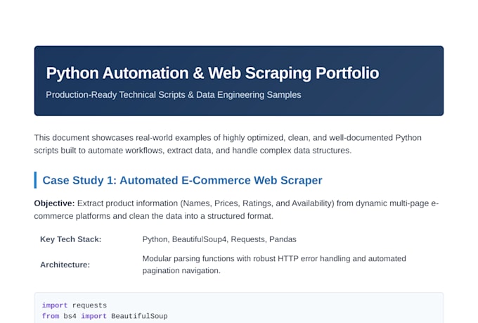 write custom python scripts for automation and web scraping
