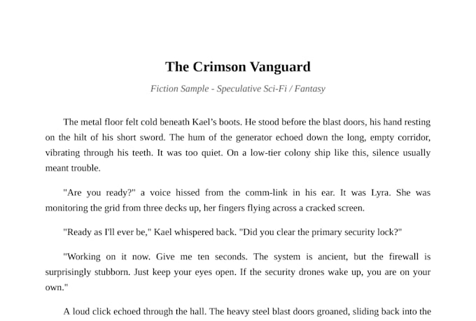 ghost write your sci fi fantasy or webnovel chapters