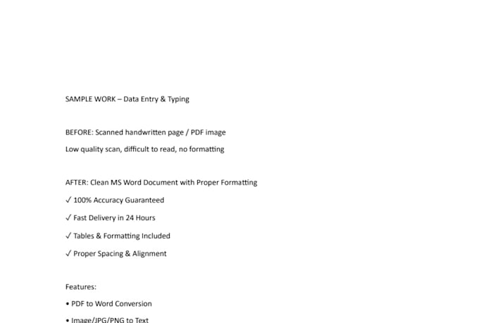 fast typing data entry word excel PDF to word 60 wpm