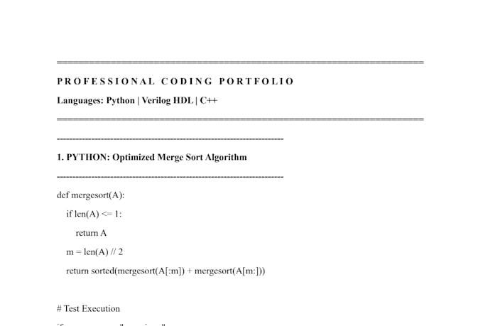 do c plus plus, python programming, and verilog coding tasks