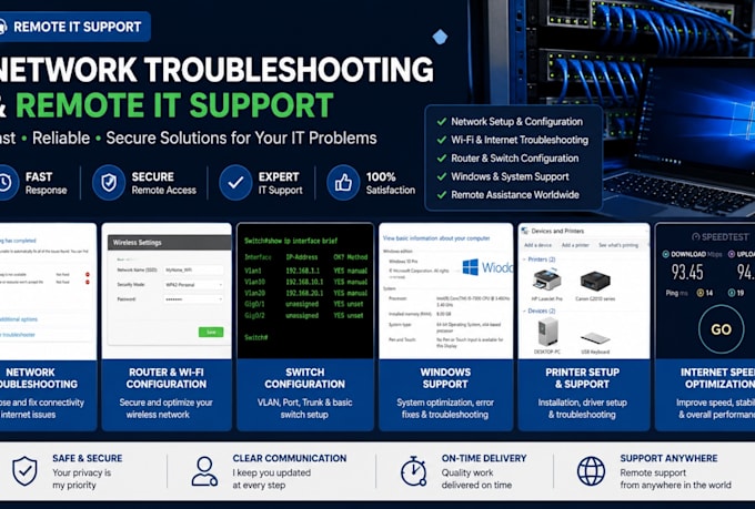 troubleshoot and fix computer network issues remotely
