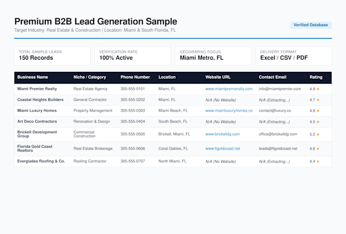provide premium b2b lead generation for real estate and construction