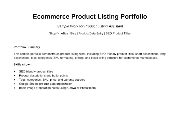 upload shopify, ebay, etsy product listings