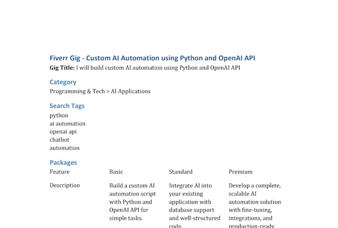 build custom ai automation using python and openai API