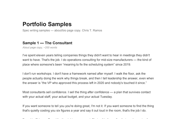 write an about page that sounds like a real person