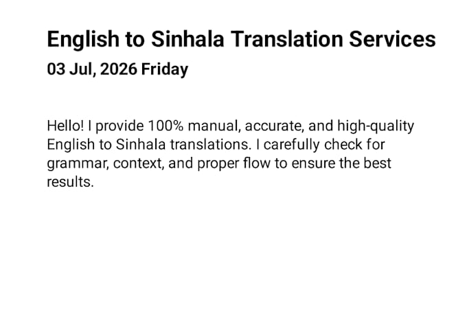 do professional english to sinhala translation