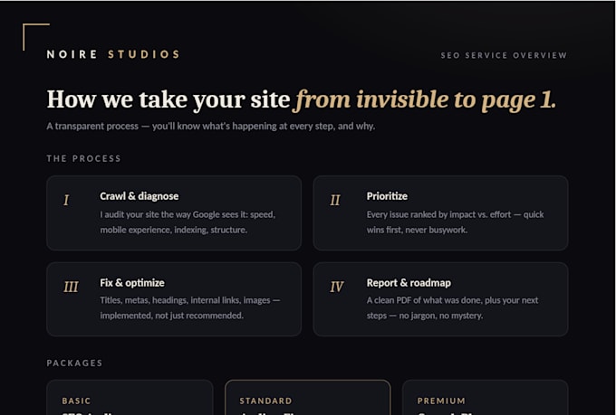 a full SEO audit and on page optimization for your website