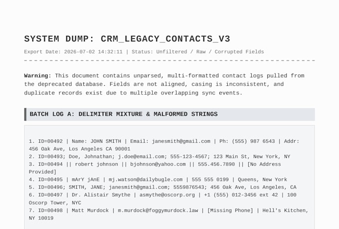 clean your pdf contact list