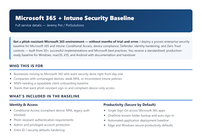 deploy a secure microsoft 365 intune security baseline, expert certified
