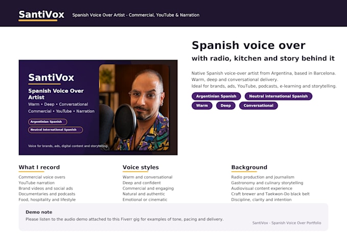 record a professional spanish voice over