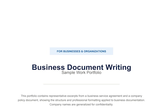 write business documents agreements and company policies