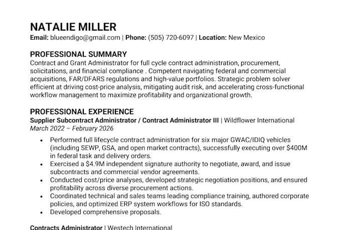 operations and contract manager