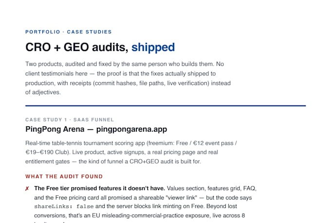 do a conversion rate optimization audit plus ai visibility check cro