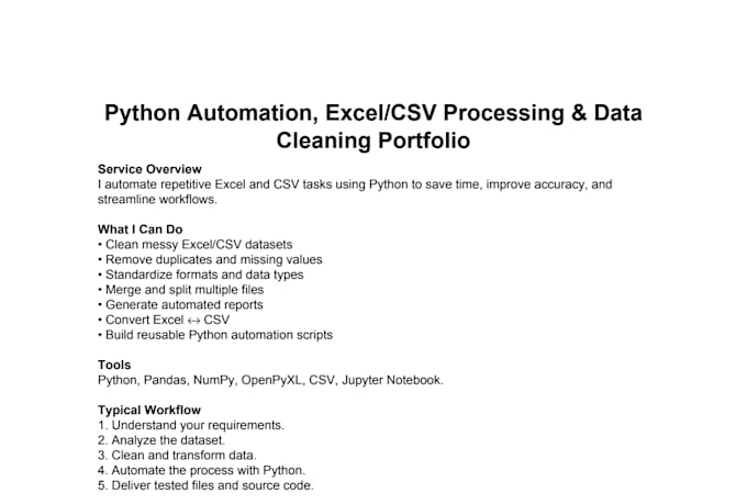 automate excel and CSV tasks using python
