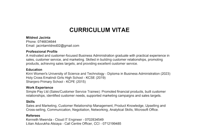 write professional CV and cover letter