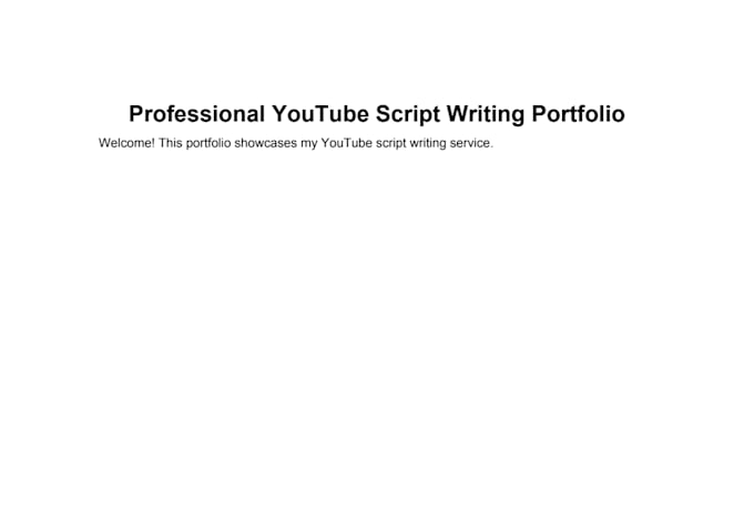 write professional youtube scripts