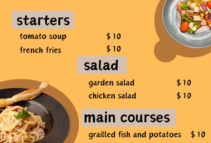 design awesome restaurant menu, food menu