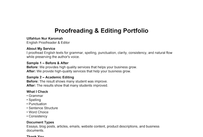 professional english proofreading and editing