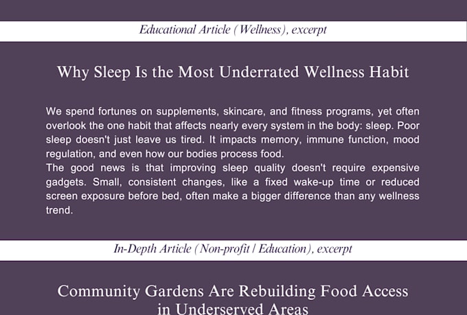 write educational and informative articles