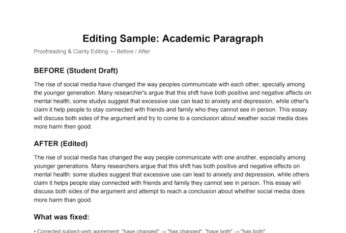 proofread and edit business, academic and article content