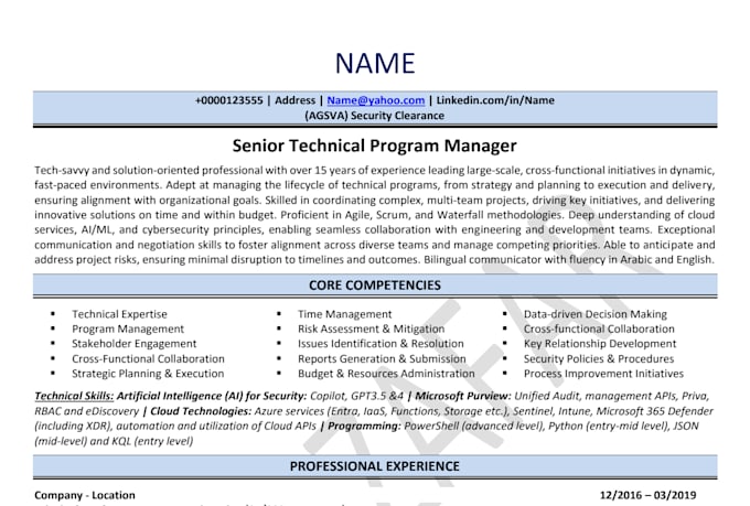 write cybersecurity resume for soc, grc and cloud security jobs