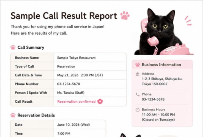 make reservations and phone calls in japanese