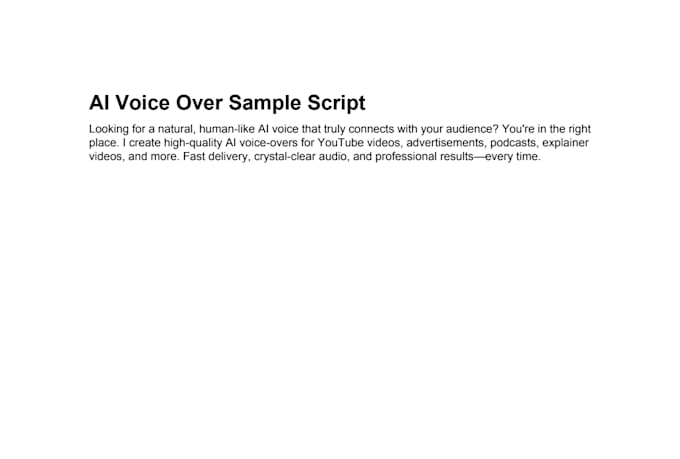 create natural human like ai voice over