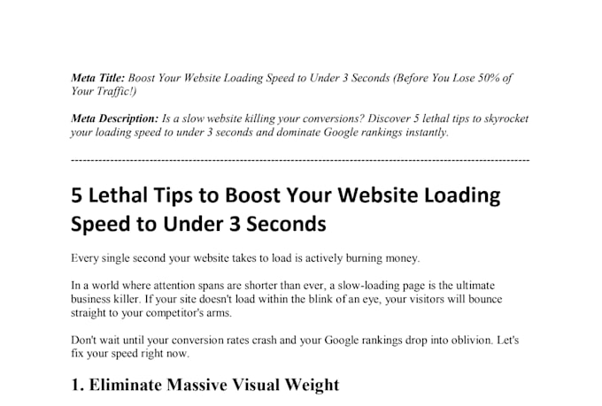 write highly engaging SEO optimized articles and blog posts