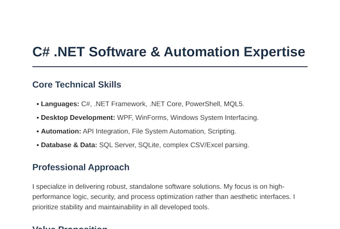 develop custom desktop applications and windows automation tools