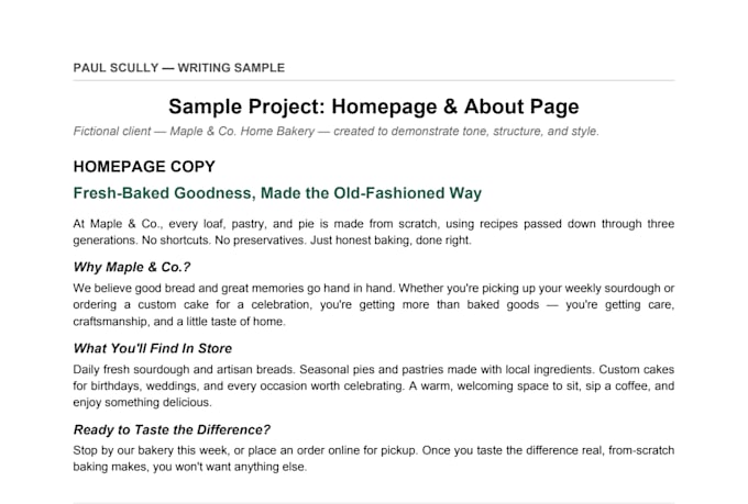 write your website homepage and about page copy that converts visitors