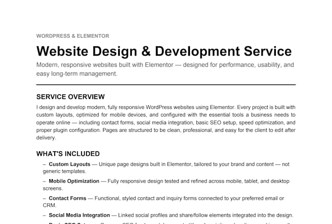 build a modern wordpress website using elementor pro