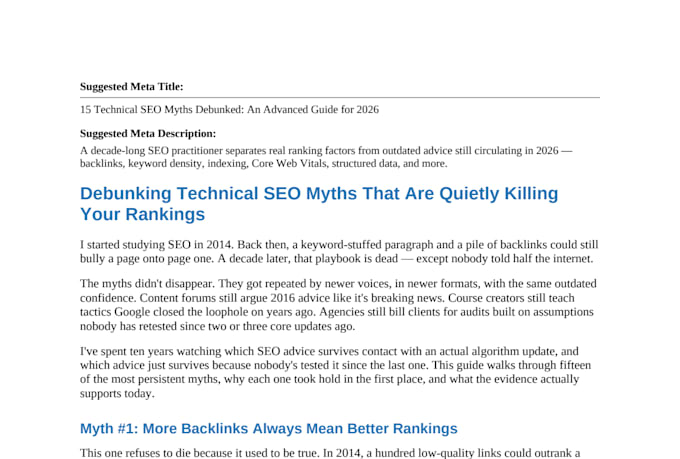 write SEO optimized, human sounding blog posts and articles