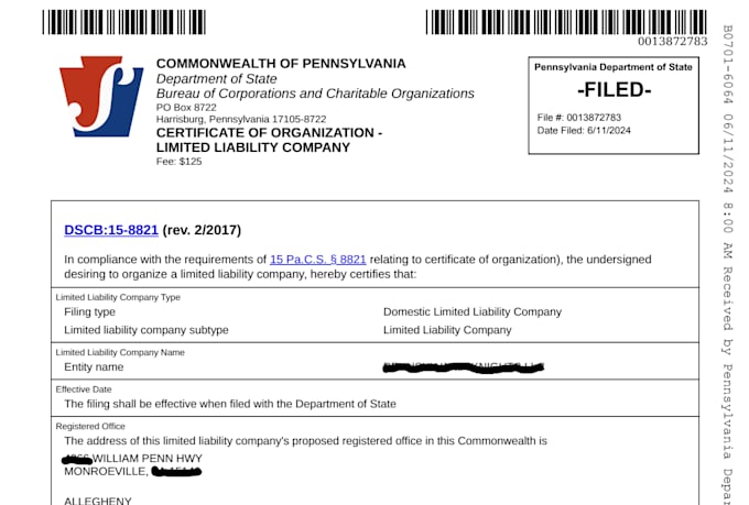 do US llc formation and ein registration