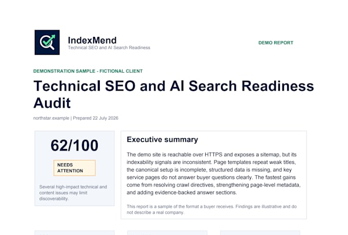audit your website and provide a technical SEO report
