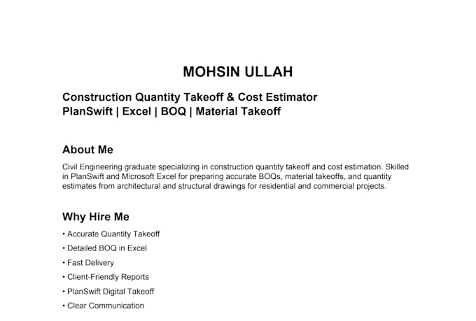 do concrete quantity takeoff, boq and cost estimation using planswift