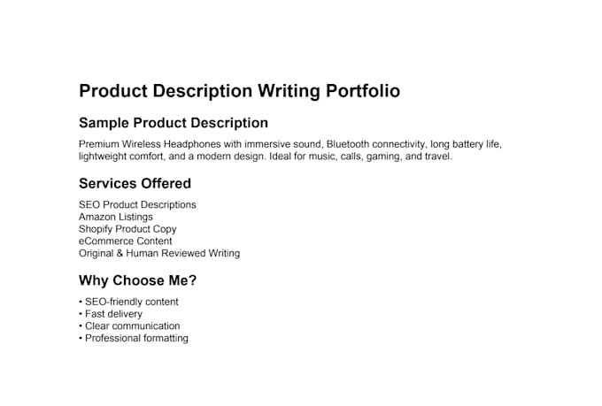write SEO product descriptions for your online store