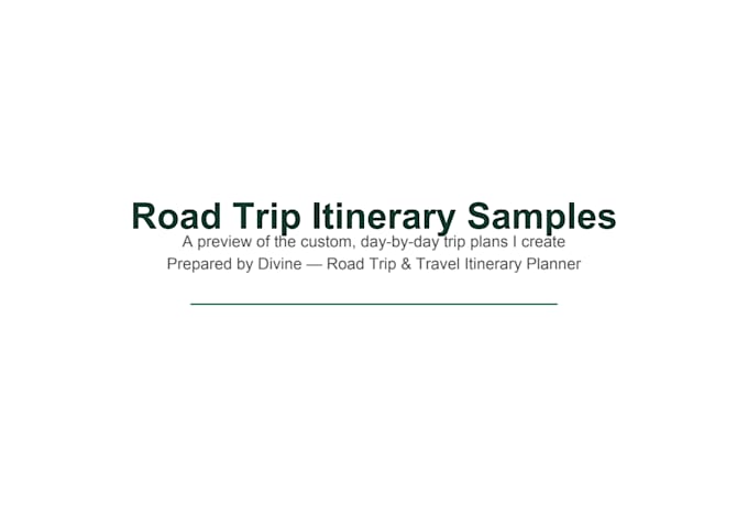 create a custom road trip itinerary for you