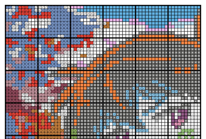 create cross stitch pattern of symbols