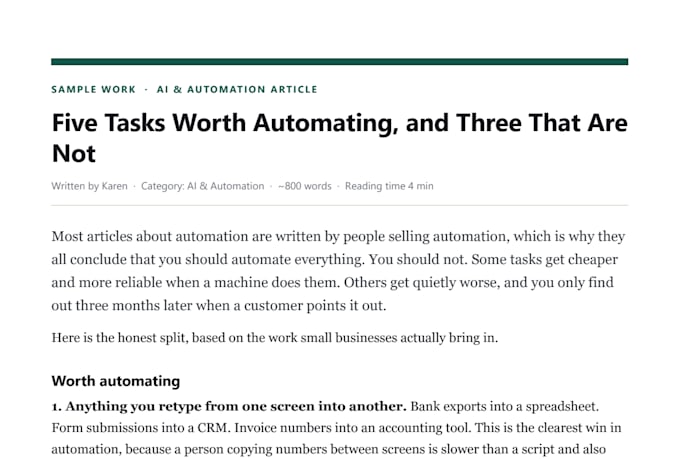 write blog posts about ai and automation for your company