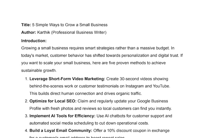 write professional business blogs and articles