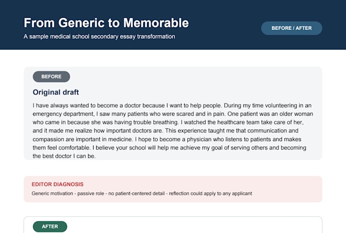 help you write your secondaries for medical school