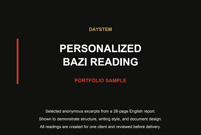 create your personalized bazi four pillars report