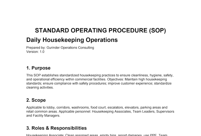 create sops, process documents, and business documentation