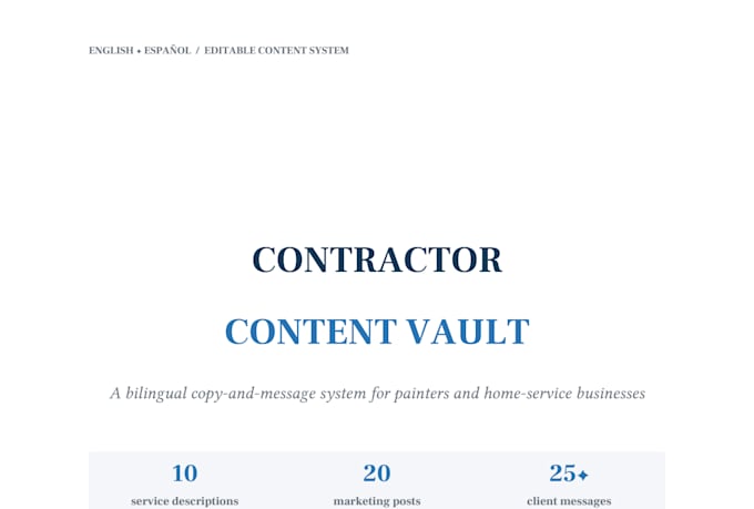 write spanish first bilingual content for contractors
