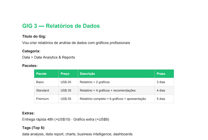 transformar seus dados em relatórios visuais e profissionais