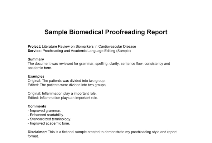 proofread and edit biomedical and health science documents